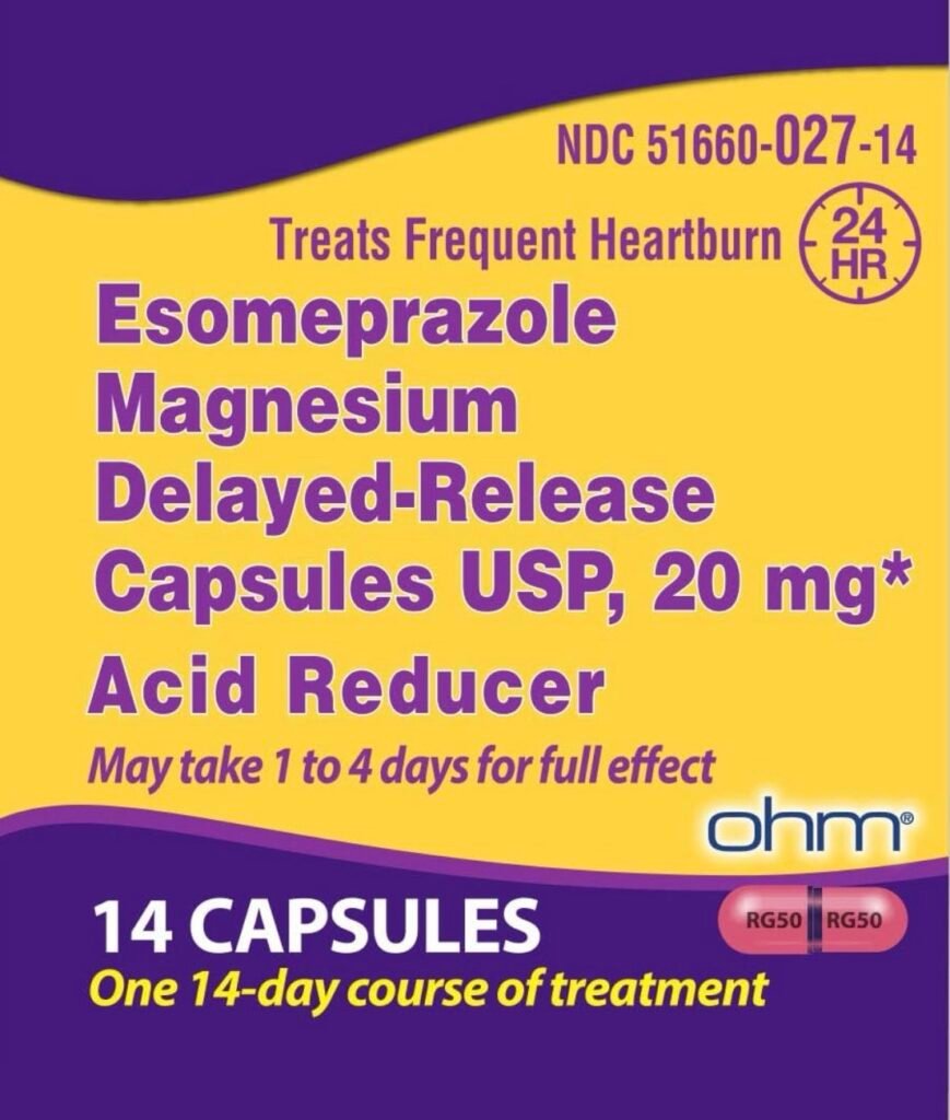 Omeprazole nexium OTC for heartburn 