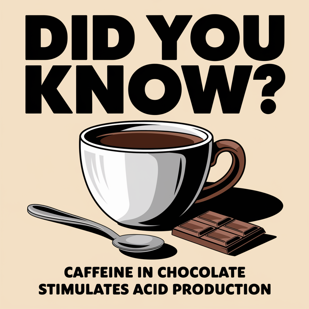 Caffeine in Chocolate Stimulates Acid Production