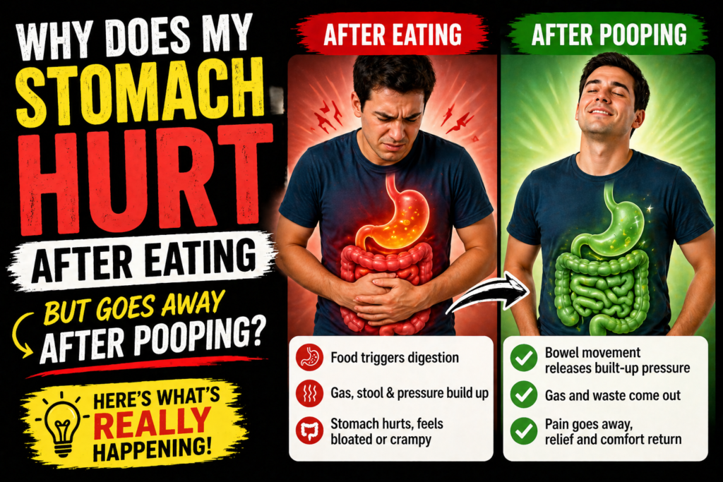 Why Does My Stomach Hurt After Eating But Goes Away After Pooping?