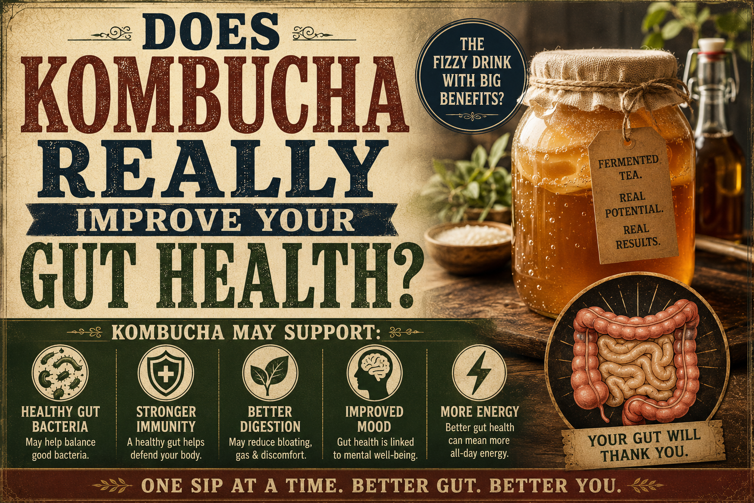 Kombucha and Gut Health — The Honest Truth Behind the Hype