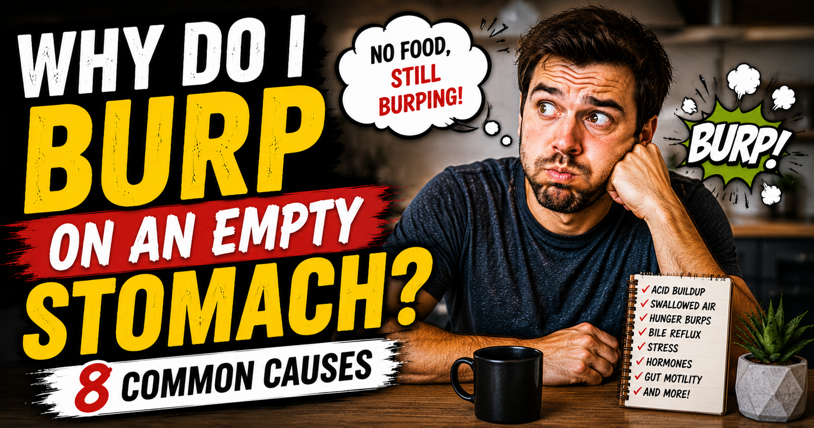 Why Do I Burp on an Empty Stomach? 8 Common Causes