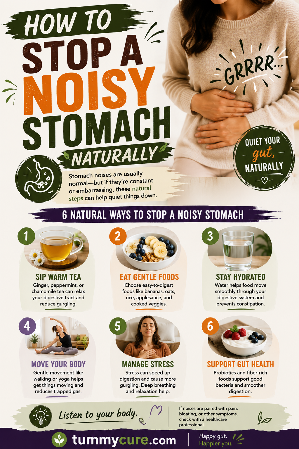 How to Stop a Noisy Stomach Naturally