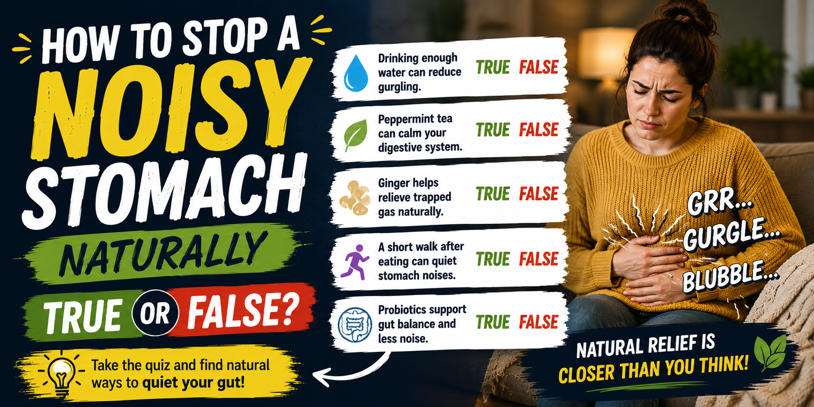 How to Stop a Noisy Stomach Naturally